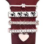 5pcs / Set 20mm Width Smart Watch Silicone Band Decorative Ring Metal Accessories, Style: Rose Gold 8
