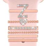 6pcs / Set Smart Watch Silicone Band Decorative Ring Metal Accessories, Size: Z(Rose Gold)