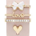 4pcs / Set 22mm Width Smart Watch Silicone Band Decorative Ring Metal Accessories(Love Heart Gold)