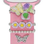 4pcs / Set 22mm Width Smart Watch Butterfly Flower Band Decorative Ring Metal Accessories, Style: 3