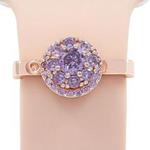 21mm Width Rotatable Smartwatch Strap Decorative Ring Metal Accessories, Style: Purple Flower Ring