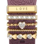 21mm Width Smart Watch Band Decorative Ring Metal Accessories(LOVE Gold)