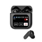 1.9 Inch TFT Full-Color Touchscreen Wireless 5.4 Earbuds ANC+ENC Noise Reduction In-Ear Sports Earphones(Black)