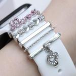 5pcs / Set 21mm Width Smart Watch Band LOVE Letter Decorative Ring Metal Accessories(Silver)