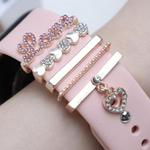 5pcs / Set 21mm Width Smart Watch Band LOVE Letter Decorative Ring Metal Accessories(Rose Gold)