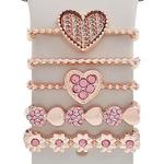 22mm Width Smart Watch Silicone Band Decorative Ring Metal Accessories, Style: Love Heart Rose Gold