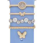 22mm Width Smart Watch Silicone Band Decorative Ring Metal Accessories, Style: Butterfly Gold