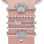 22mm Width Smart Watch Silicone Band Decorative Ring Metal Accessories, Style: Dog Paw Silver