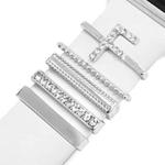 5pcs / Set 21mm Width Smart Watch Band Letter Decorative Ring Metal Accessories, Style: F(银色)