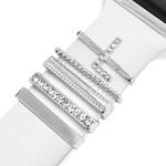 5pcs / Set 21mm Width Smart Watch Band Letter Decorative Ring Metal Accessories, Style: L(银色)