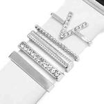 5pcs / Set 21mm Width Smart Watch Band Letter Decorative Ring Metal Accessories, Style: V(银色)