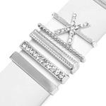 5pcs / Set 21mm Width Smart Watch Band Letter Decorative Ring Metal Accessories, Style: X(银色)