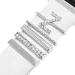 5pcs / Set 21mm Width Smart Watch Band Letter Decorative Ring Metal Accessories, Style: Z(银色)