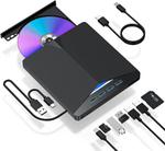 USB3.0 / Type-C External Removable Optical Drive DVD / CD Multi-Interface Writer(Black)