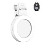 Foldable Clip-type Mobile Phone Rear Selfie Mirror Fill Light, Color: White with Remote Control