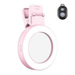 Foldable Clip-type Mobile Phone Rear Selfie Mirror Fill Light, Color: Pink with Remote Control