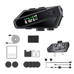 C6 IPX6 Waterproof LED Lighting Wireless Intercom Helmet Bluetooth Headset, Spec: Soft and Hard Mics