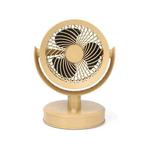 Desktop Fan Outdoor Student Office Portable Rechargeable USB Tabletop Small Fan, Color: Without Light (Khaki)