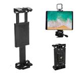 YUNTENG VCT-320 Adjustable Hot Shoe Tablet & Phone Mount Clamp Holder with Dual 1/4 Inch Screw Holes for 5.1-9.9 Inch Devices(Black)