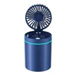 F98 Spray Cooling Desktop Small Fan Bedroom Office Portable Humidifier With Colored Lights, Color: Plug-in (Blue)