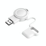 For Apple Watch 1/2/3/4/5/6/7/8/9/10/SE Magnetic Wireless Charger Mini Portable Smart Charger(White)