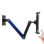 Long Arm Articulated Wall Mount Tablet Holder Adjustable Phone Mount with Detachable Base(Black Blue)