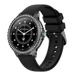 Bluetooth Calling AI Voice Assistant Life Waterproof Sports Smartwatch, Color: Black Silicone Strap