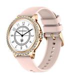 Bluetooth Calling AI Voice Assistant Life Waterproof Sports Smartwatch, Color: Gold Pink Silicone Strap