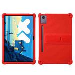 For Lenovo Idea Tab Pro Shockproof Silicone Tablet Protective Case With Holder(Red)
