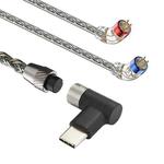CVJ TS800 Eight Strands Copper Silver Plated Interchangeable Audio Plugs Headphone Upgrade Cable, Style: Type-C 0.78mm