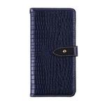 For Nokia 230 4G (2024) Crocodile Pattern Leather Wallet Case – Flip Cover with Card Slots & Cash Pocket(Deep Blue)