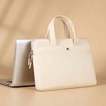 14-14.6inch Universal Laptop Bag Briefcase Women Multifunctional Shockproof Computer Bag, Color: Beige