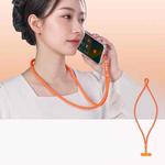 Neck Style Adjustable Phone Lanyard With Self-Locking 360-Degree Rotatable Anti-Tangle Design & TPU Clip Orange