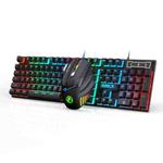 iMICE AN-300 English Floating Keycaps Rainbow Backlight Wired Keyboard Mouse Set