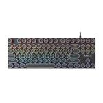 iMICE GK-800 87 Keys USB Wired RGB Round Keycap Mechanical Keyboard(Black)