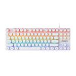 iMICE GK-800 87 Keys USB Wired RGB Round Keycap Mechanical Keyboard(White)