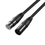 VEGGIEG Male to Female Microphone Stereo Microphone Cable Amplifier XLR Balanced Copper Cannon Audio Cable, Length: 3m(Black)