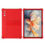 For Lenovo Yoga Tab Plus Shockproof Silicone Tablet Protective Case With Holder(Red)