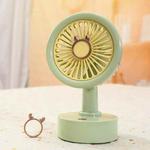 Student USB Small Desktop Fan Replaceable Animal Ears Multi-Speed Lithium Battery Mute Fan, Color: Green Deer