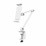 Cell Phone Holder Live Streaming Desktop Folding Phone / Tablet Universal Desk Clip Holder(White)