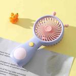 Cute Small Snail Handheld USB Rechargeable Fan Portable Mini Compact Pocket Fan(Purple)
