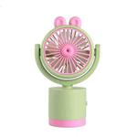 Cartoon Rabbit Desktop Fan USB Charging Handheld Fan Up And Down Adjustable Wind Direction(Green)