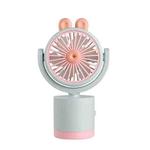 Cartoon Rabbit Desktop Fan USB Charging Handheld Fan Up And Down Adjustable Wind Direction(Light Blue)