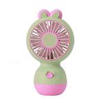 Cute Cartoon Rabbit Desktop Fan Children Summer Cool Gifts Handheld Rechargeable Fan(Green)