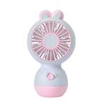 Cute Cartoon Rabbit Desktop Fan Children Summer Cool Gifts Handheld Rechargeable Fan(Light Blue)