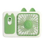 Cute Cartoon Kitten Camera Handheld Large Wind Rechargeable Fan With Stand Desktop Fan(Green)