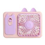 Cute Cartoon Kitten Camera Handheld Large Wind Rechargeable Fan With Stand Desktop Fan(Purple)
