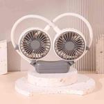 Outdoor Folding Mini Neck Fan Portable USB Rechargeable Summer Gift Fan, Color: Devil Gray White