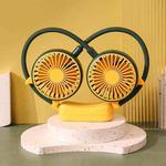 Outdoor Folding Mini Neck Fan Portable USB Rechargeable Summer Gift Fan, Color: Devil Green