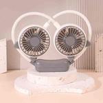 Outdoor Folding Mini Neck Fan Portable USB Rechargeable Summer Gift Fan, Color: Cat Ears Gray White